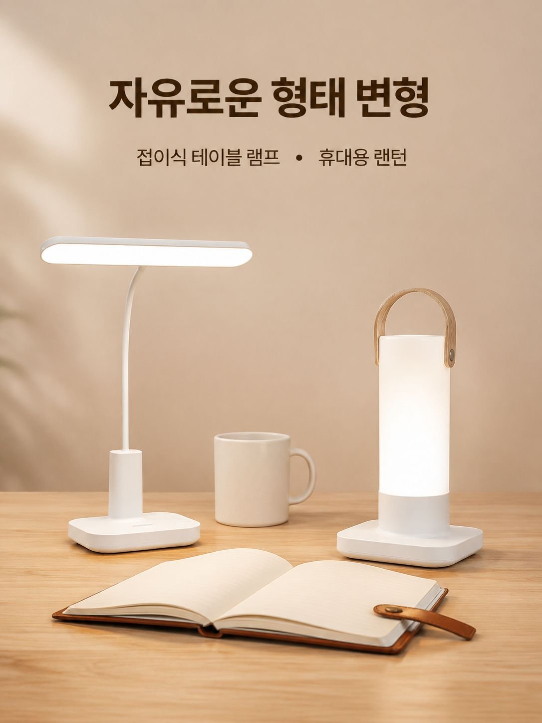 접이식 침대 옆 램프 전원 표시