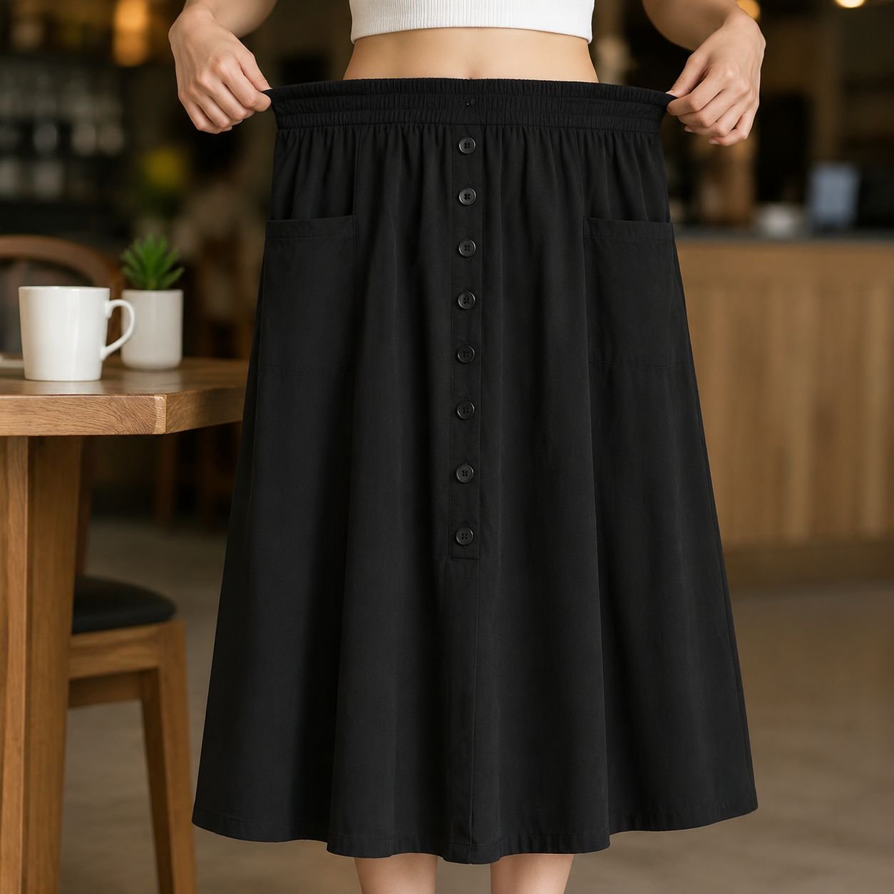 Falda elegante y fresca para mujer con estampado de logo