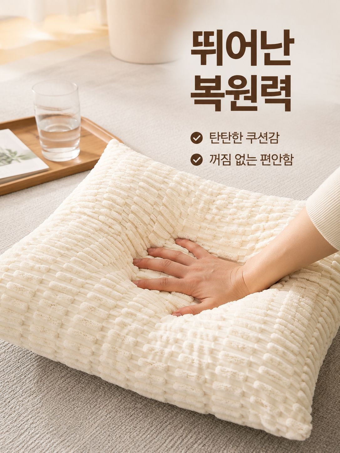 폭발적인 내장 입체 무늬 코듀로이 쿠션