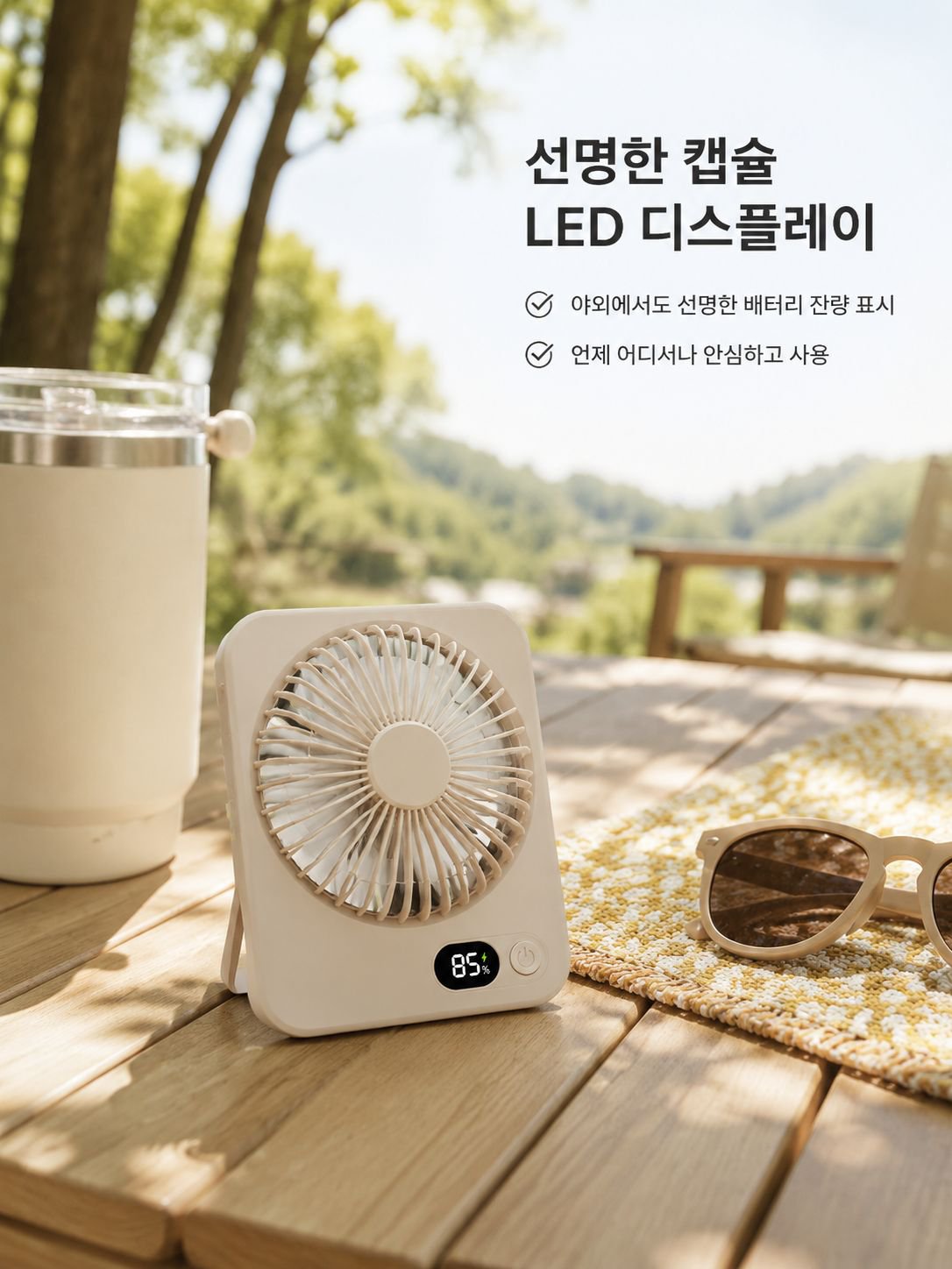 야외 캠핑에 휴대하기 좋은 미니 팬