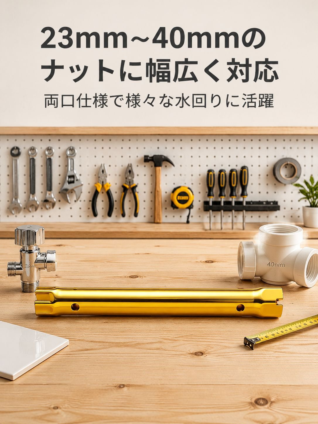 多機能ソケット六角レンチ工具の全体写真
