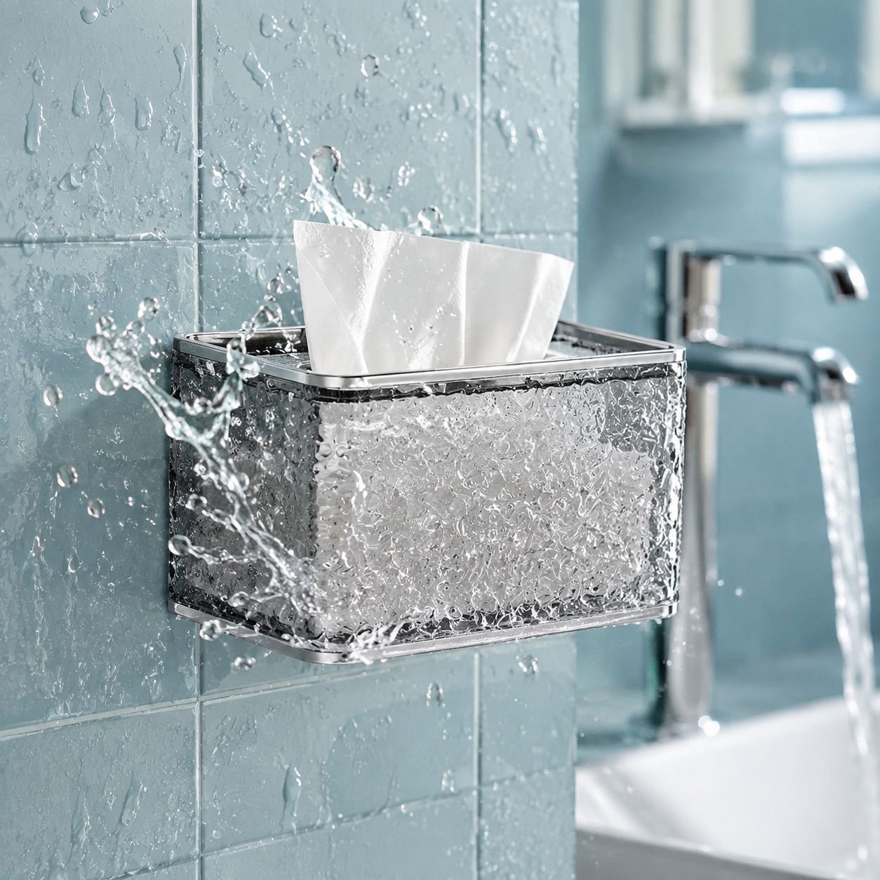 Stylish water ripple tissue box holder