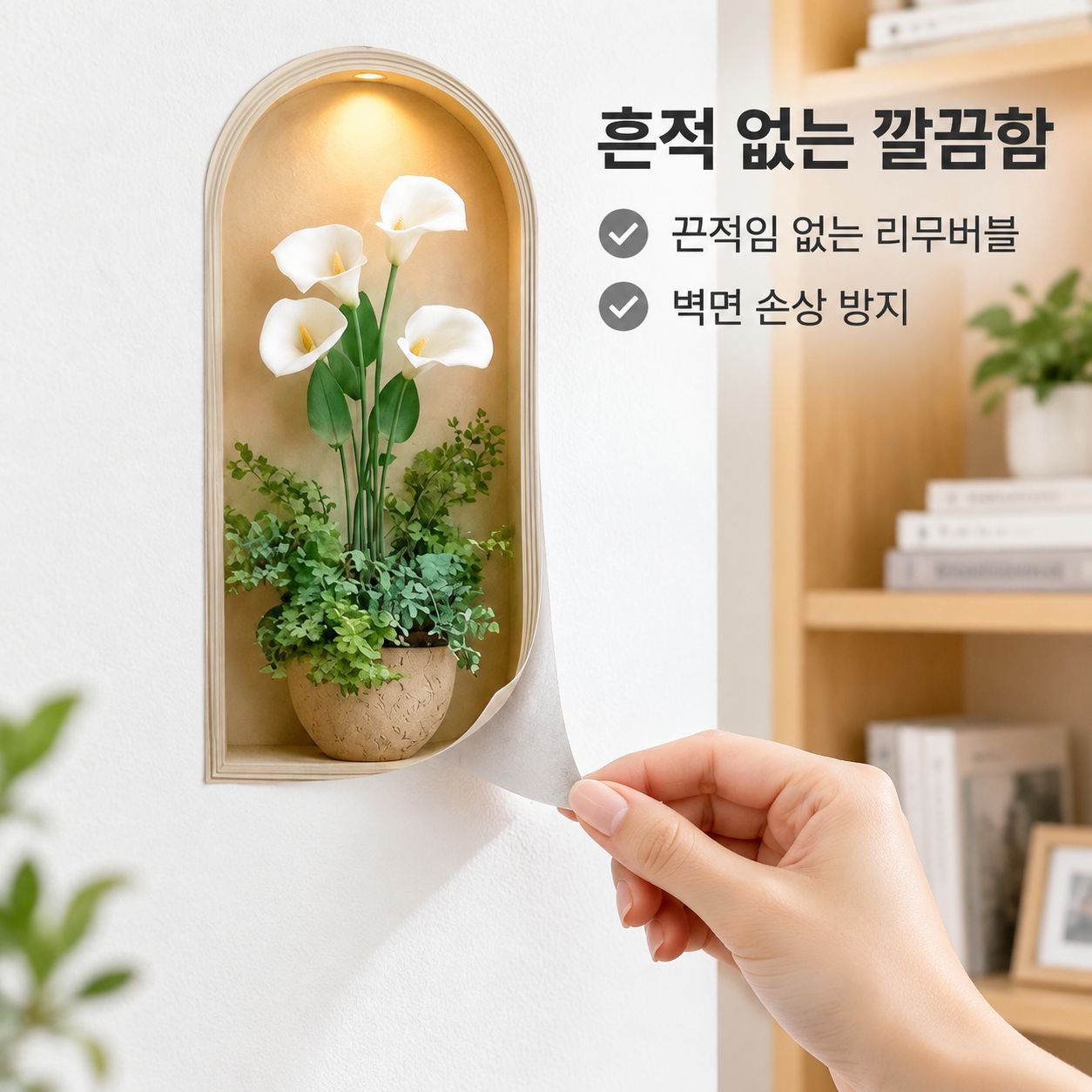 거실 장식용 3D 입체 포토 프레임 벽스티커 3종 세트