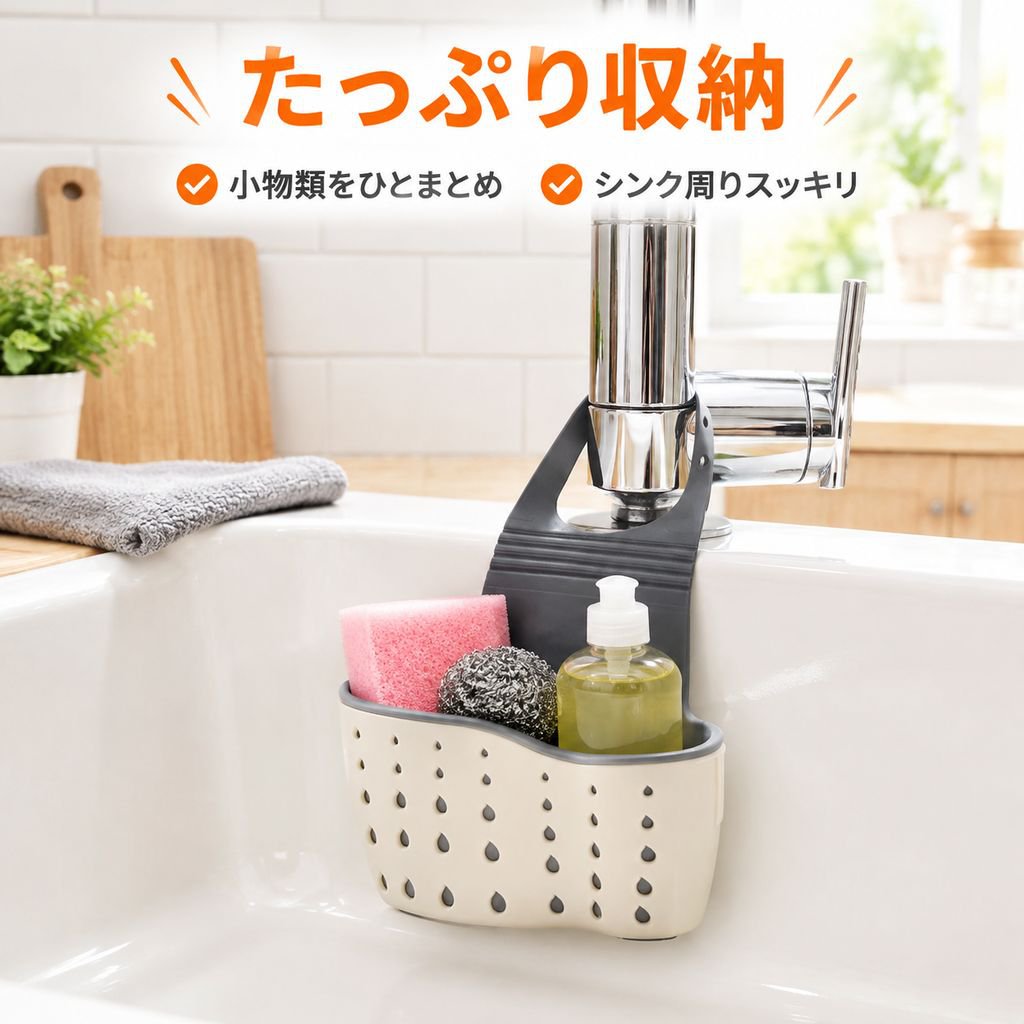 調節可能なスナップ式シンク用水切りバッグ