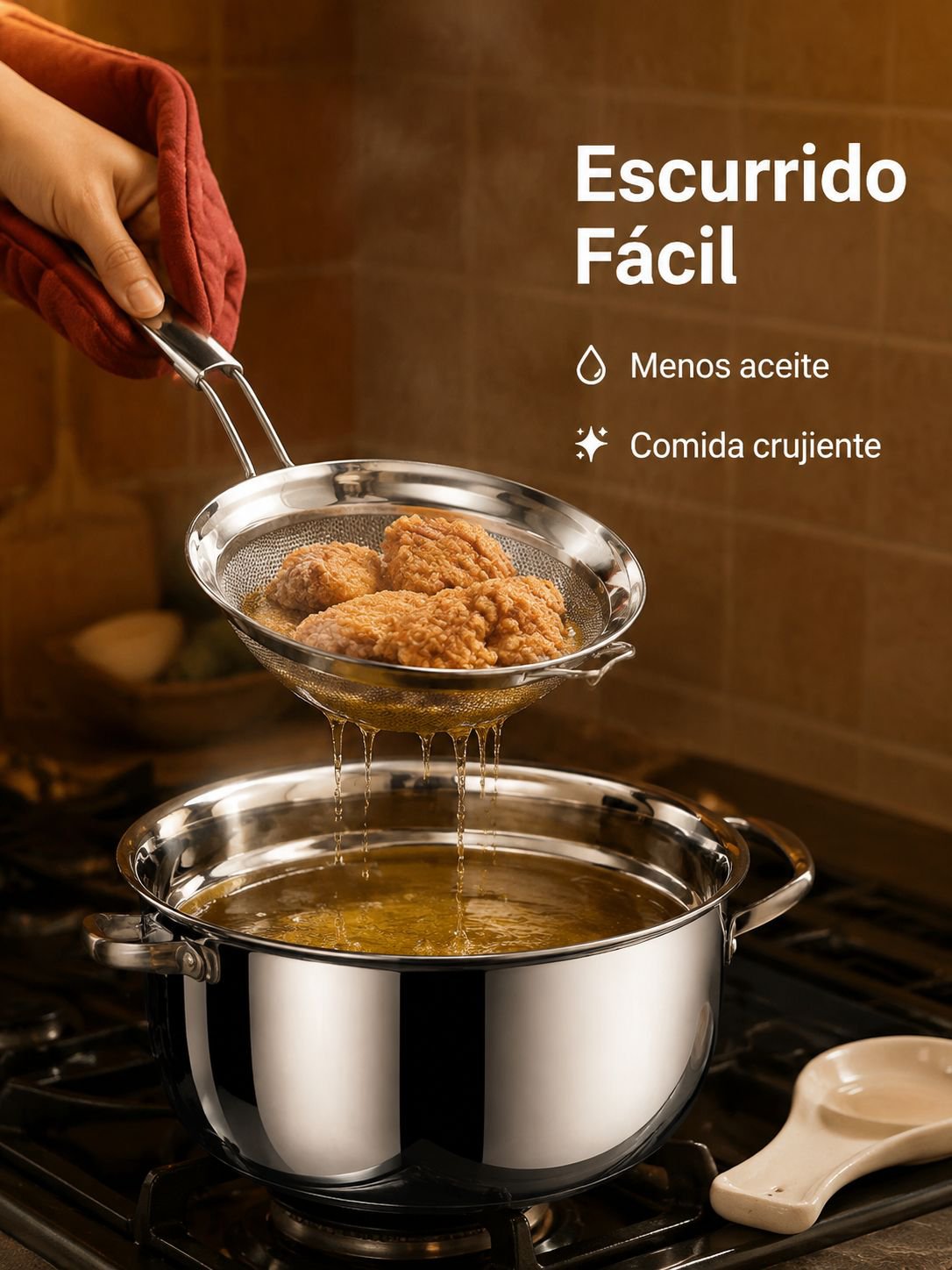 Freidora de gran capacidad con filtro