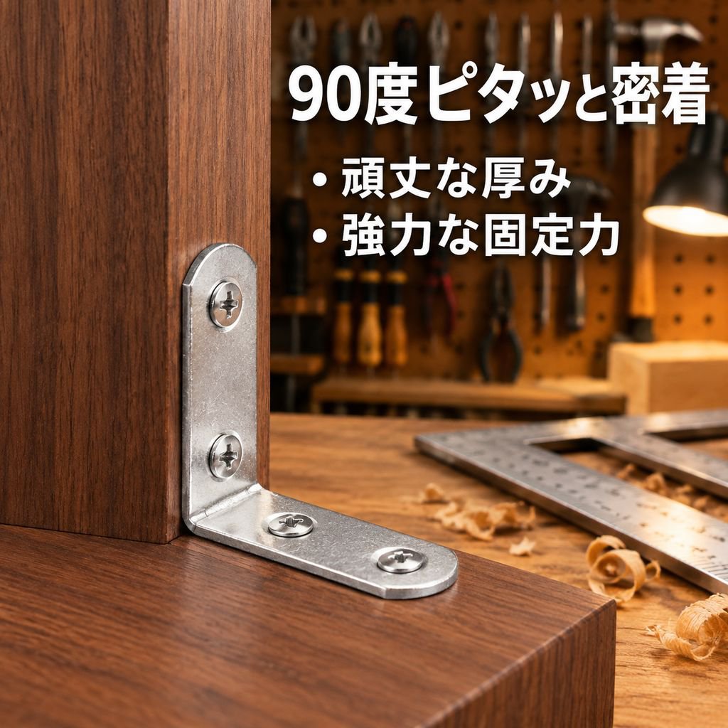 ステンレス製厚型L字直角固定金具 90度