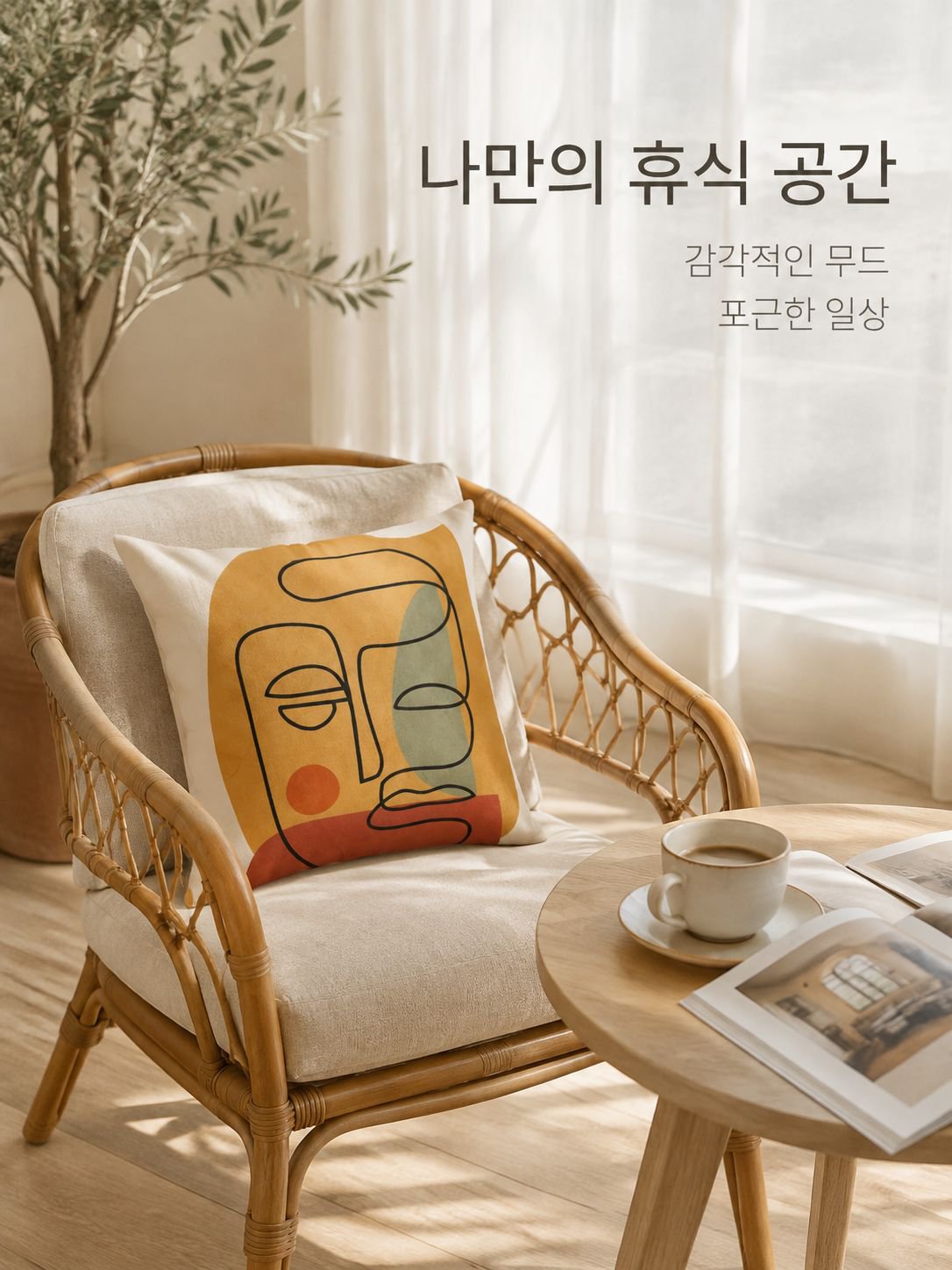 신상 추상 프린트 쿠션