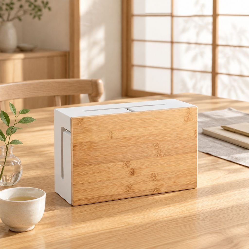 木製ケーブル収納ボックス 配線整理ケース