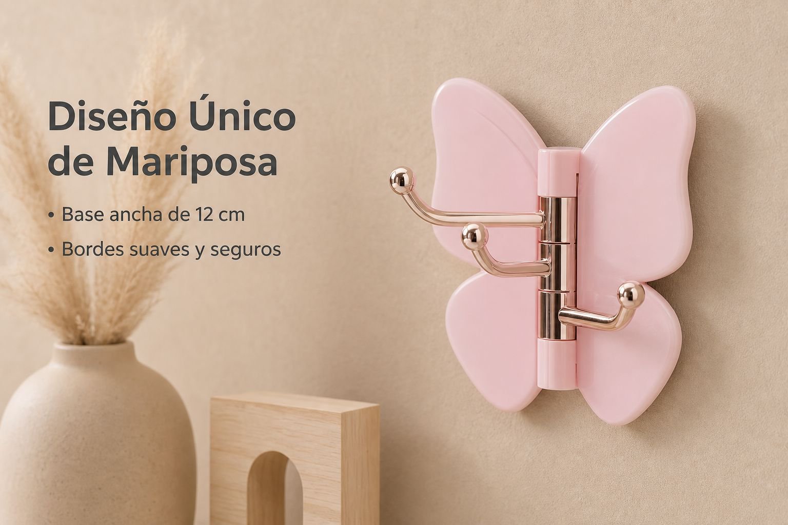 Detalle de mariposas giratorias en el gancho triple
