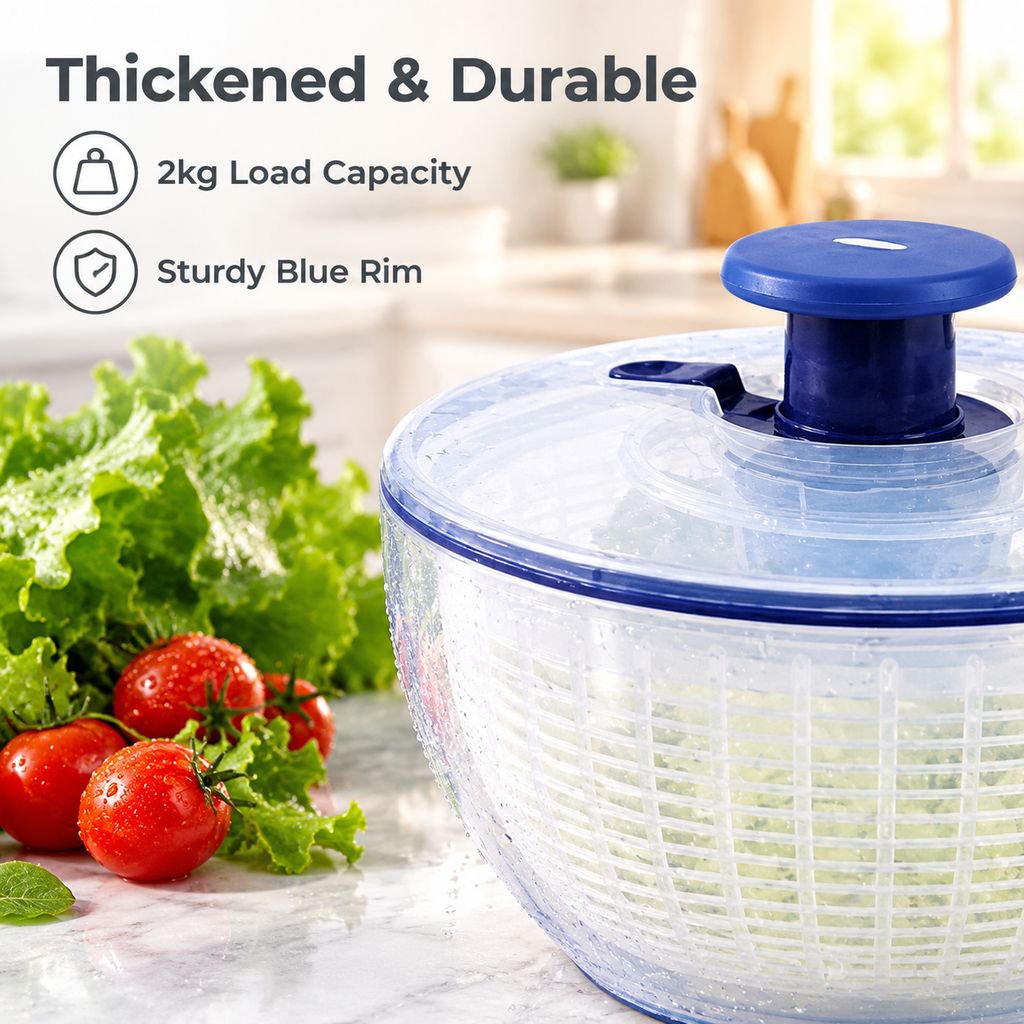 Manual Press Vegetable Salad Spinner Household Kitchen Washing Drainer Basket