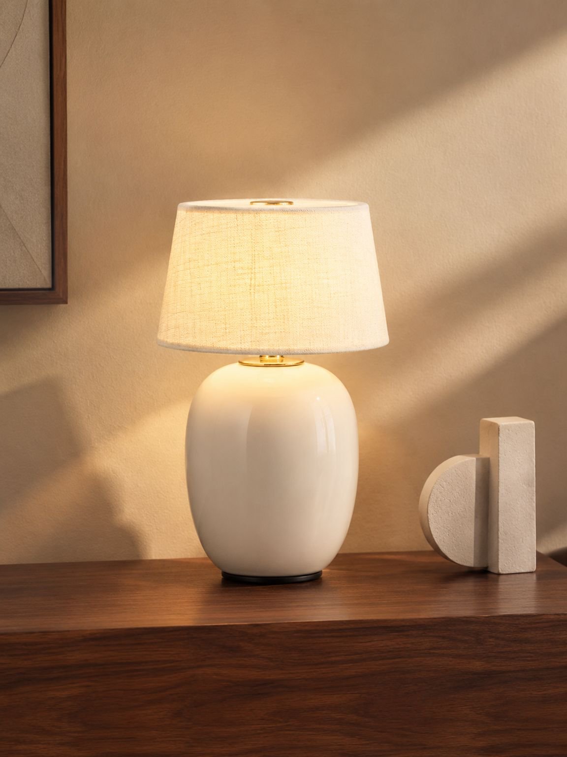 French-style rechargeable table lamp shown in a home interior