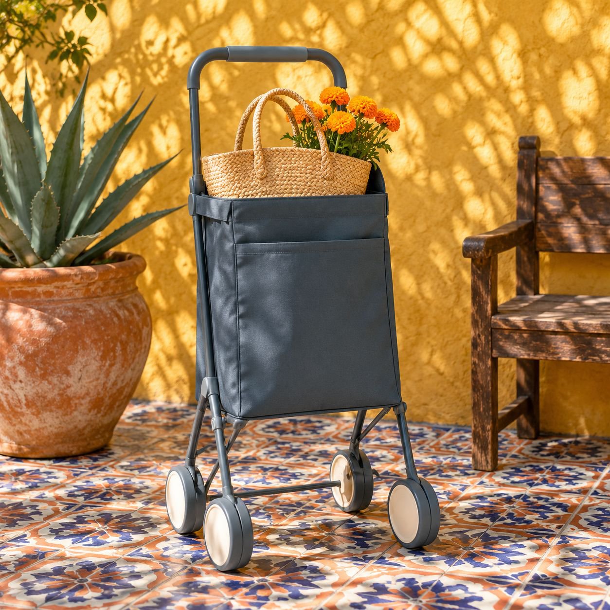 Carrito de compras plegable multifuncional