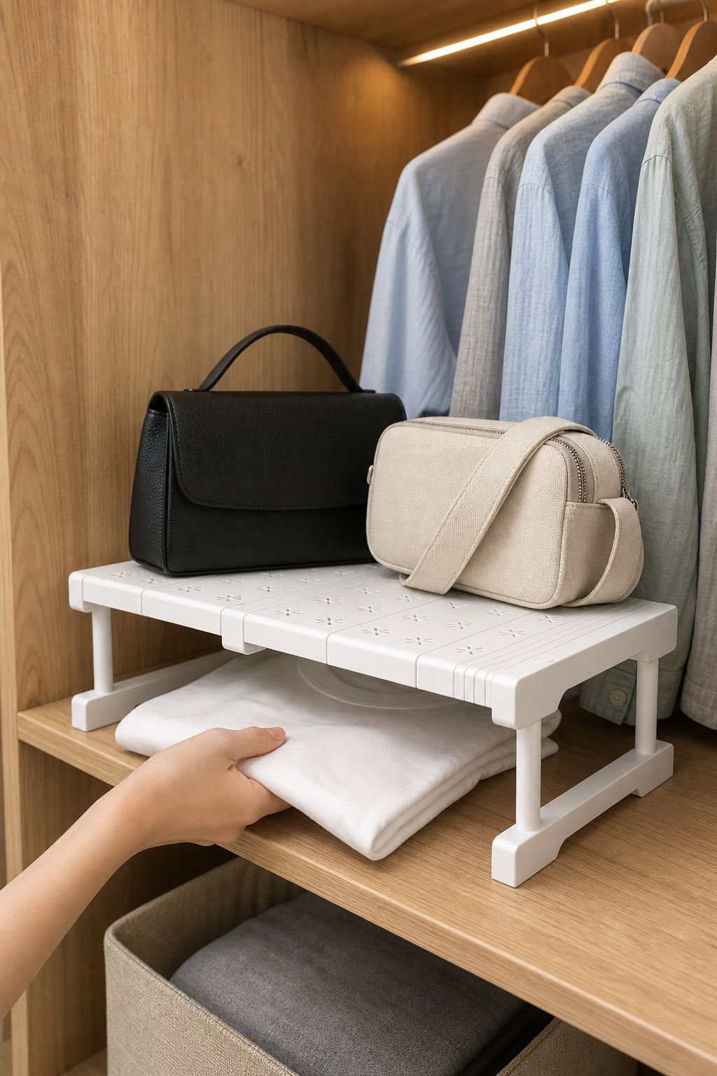 Expandable cabinet organizer under sink