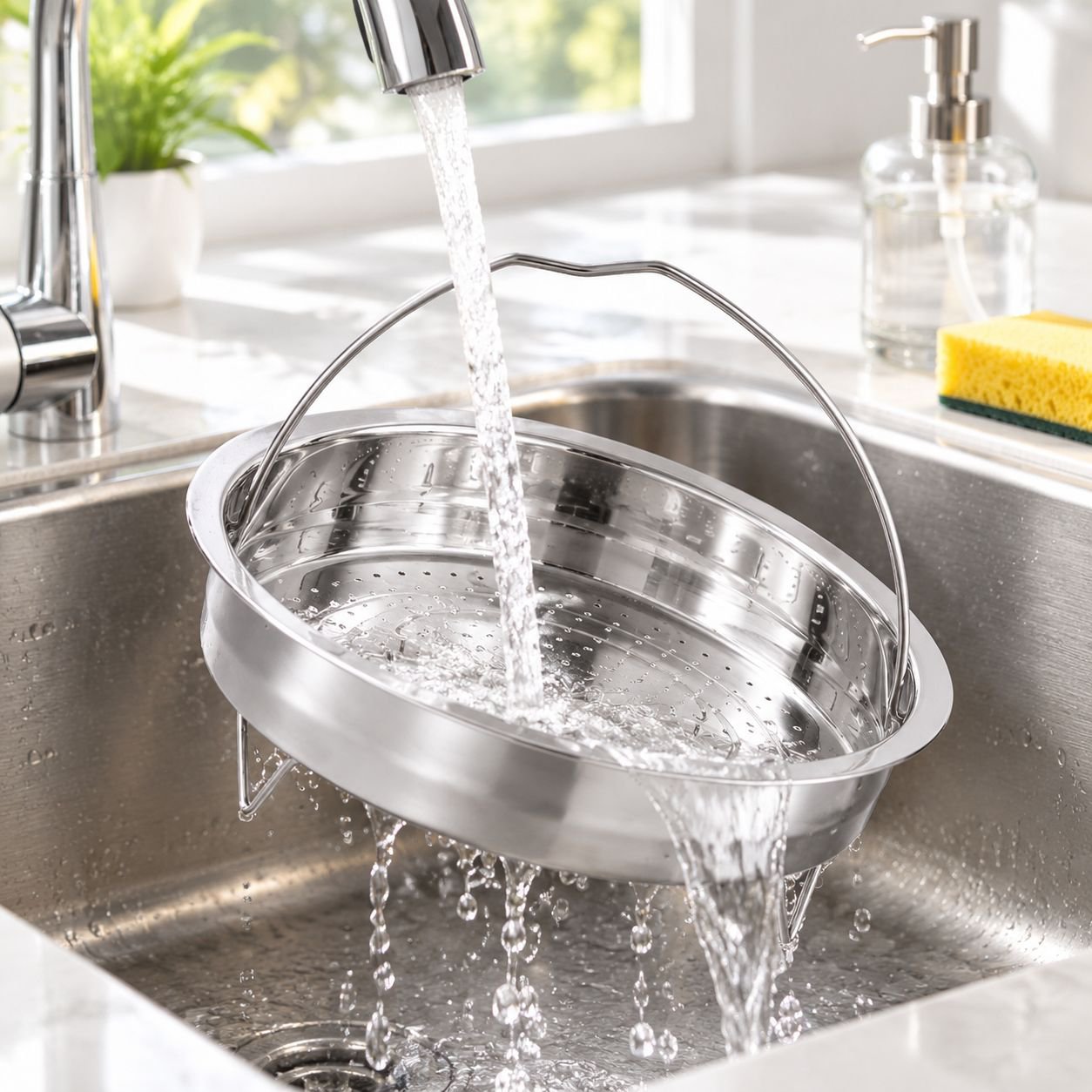 Multipurpose steamer rack in kitchen use