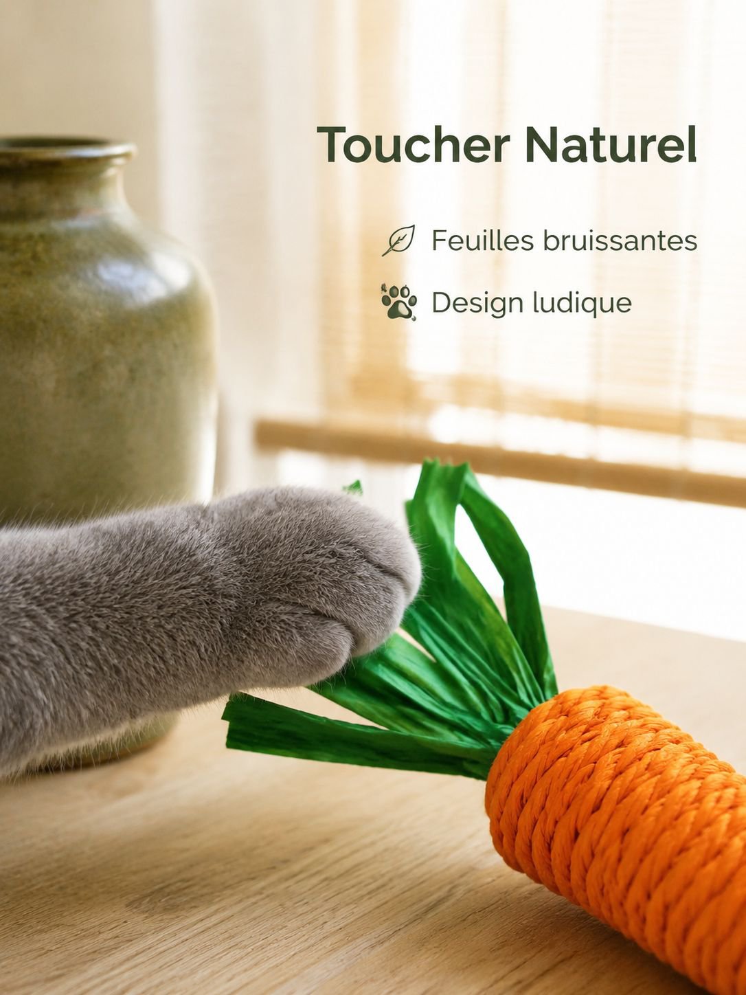 Bâtonnet jouet carotte sonore pour chat