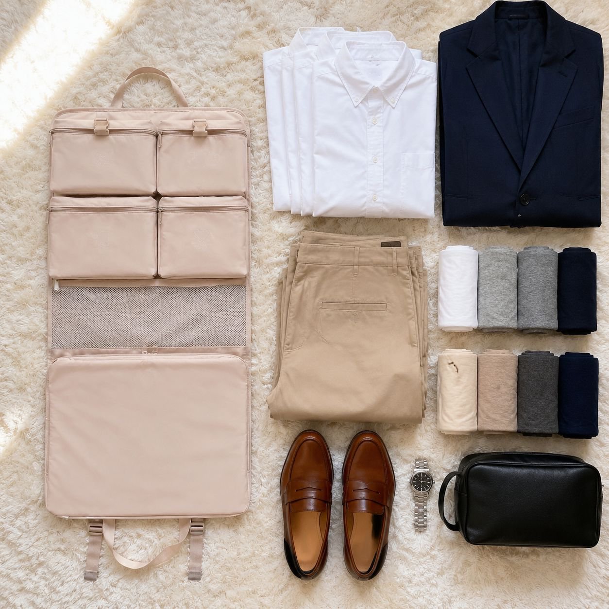 Organisation facile des vêtements dans le sac de voyage