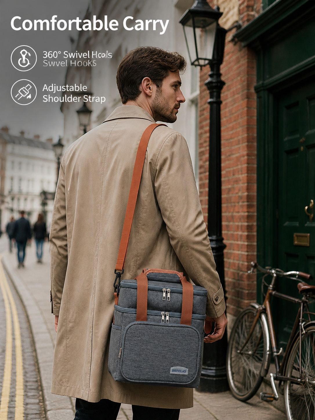 Outdoor große Kapazität Doppel-Schicht Isoliertasche Eistasche Lunchbag