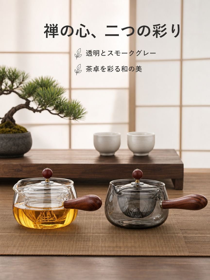 回転式ガラスティーポット