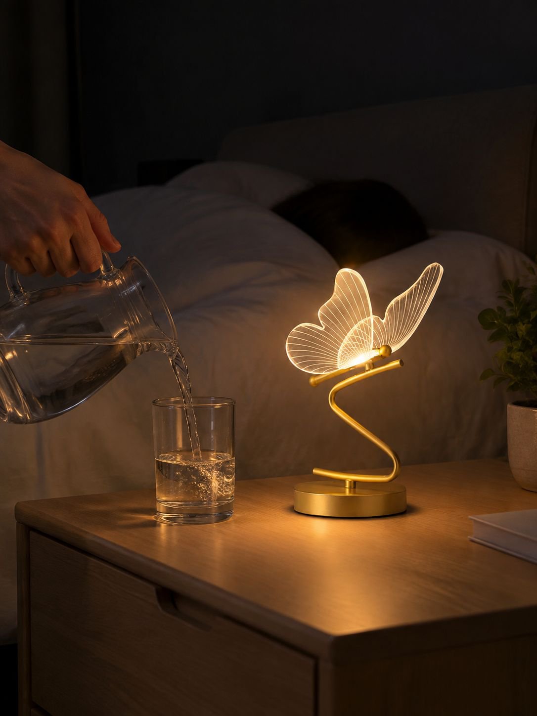Schmetterlings-Tischleuchte als Schlafzimmer Dekoration