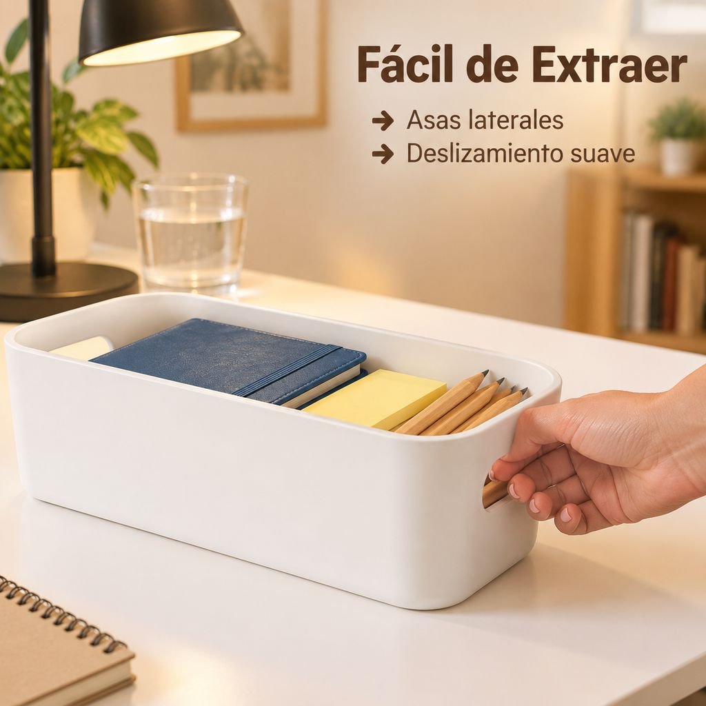 Caja organizadora de escritorio rectangular