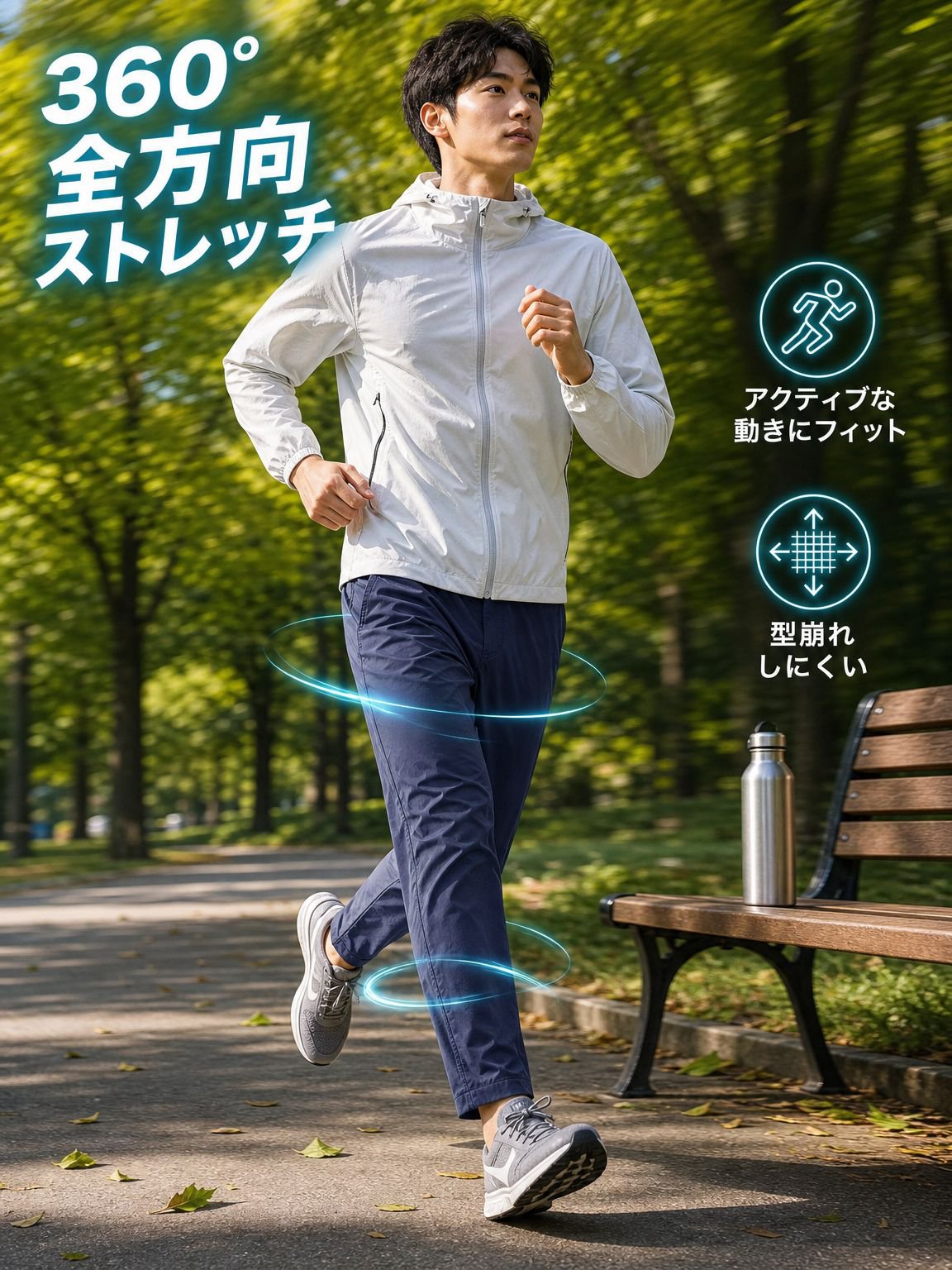 トライアングルマーク2.0軽量高弾力通気性機能パンツ
