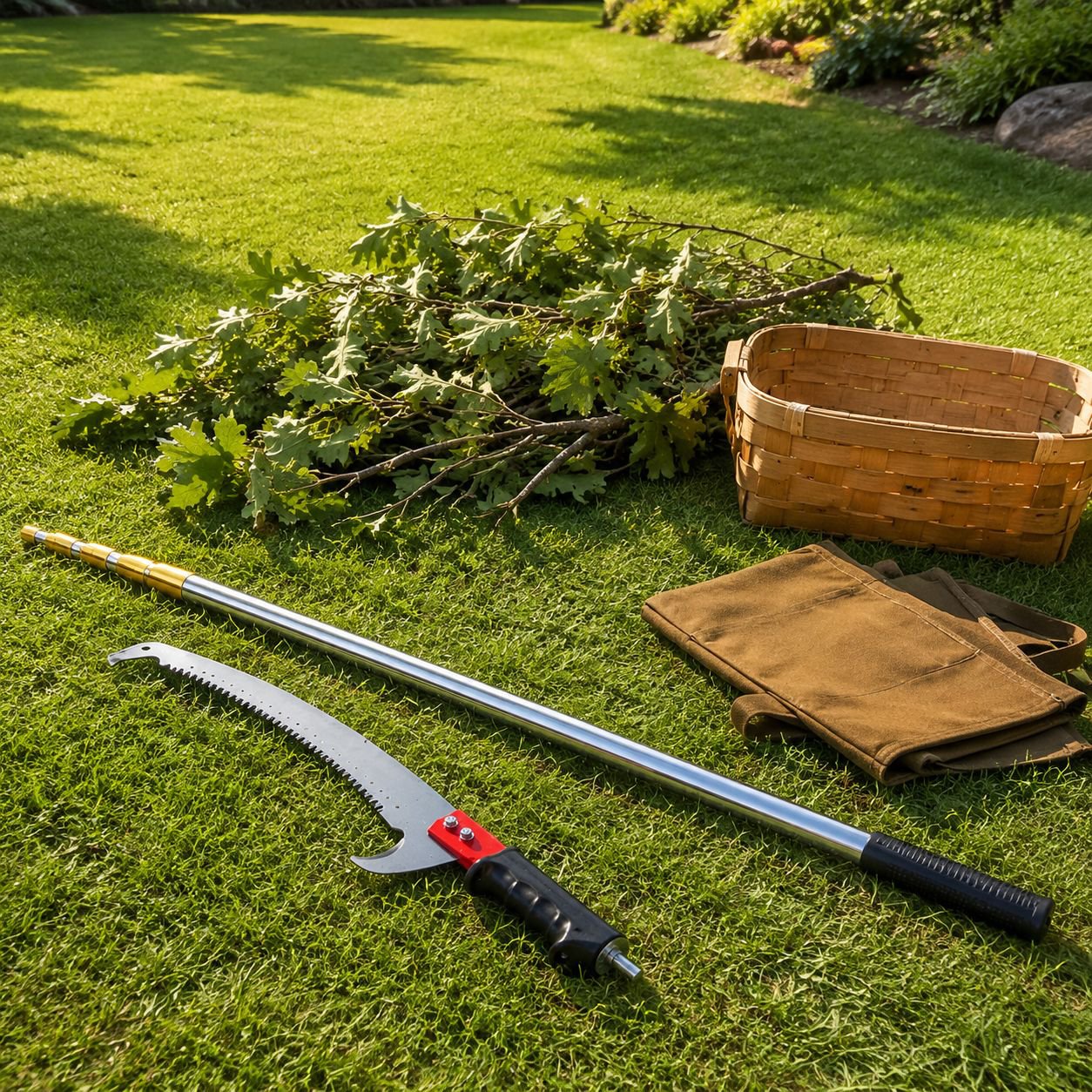 Efficient garden pond net tool for debris removal