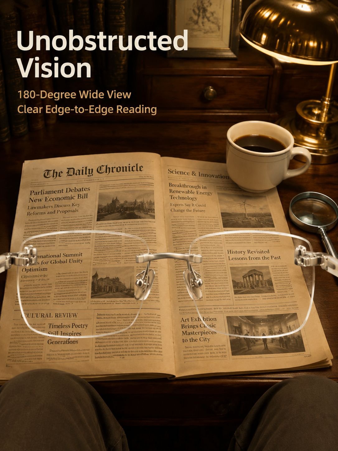 New frameless reading glasses