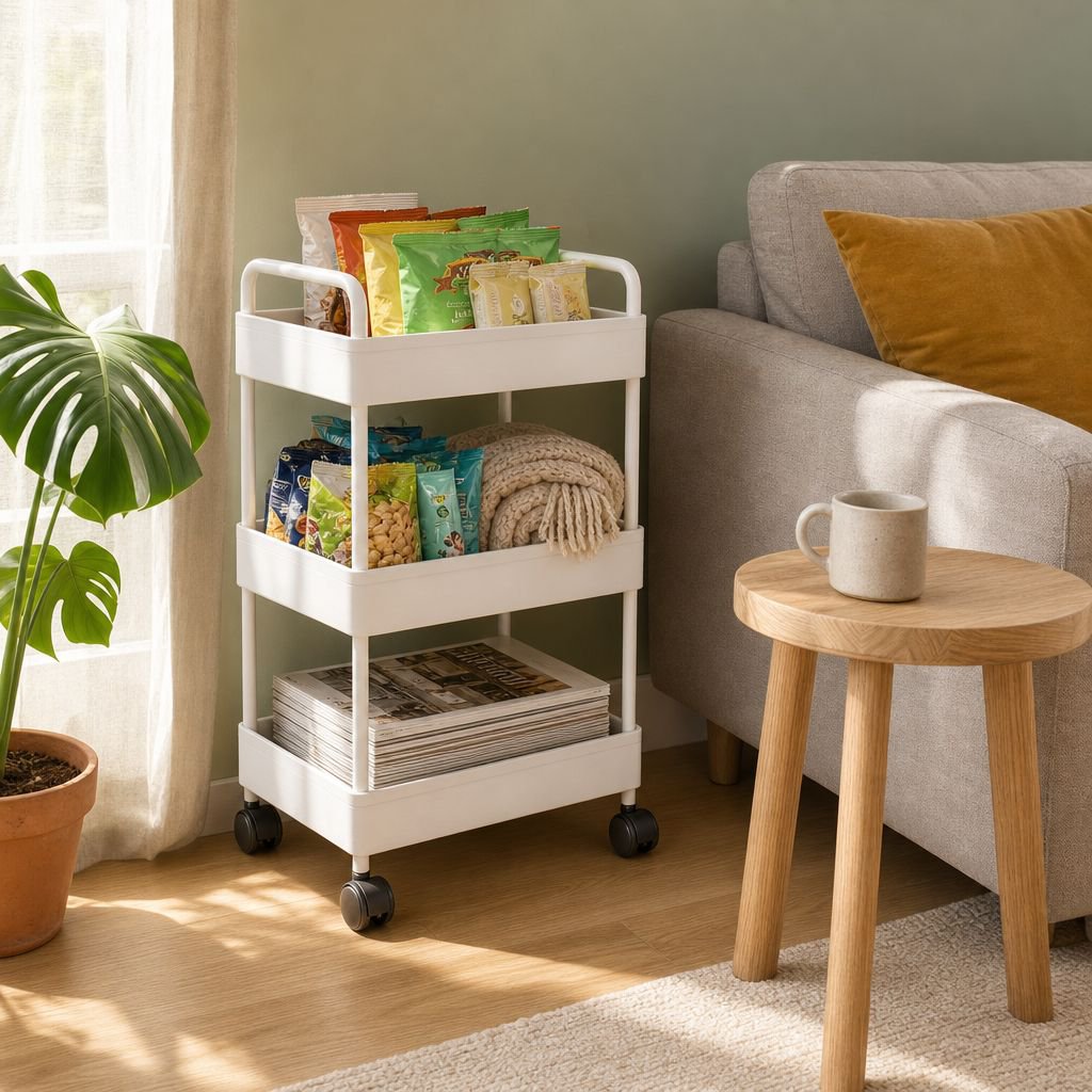 Multi-purpose Rolling Storage Cart for Kitchen and Bathroom