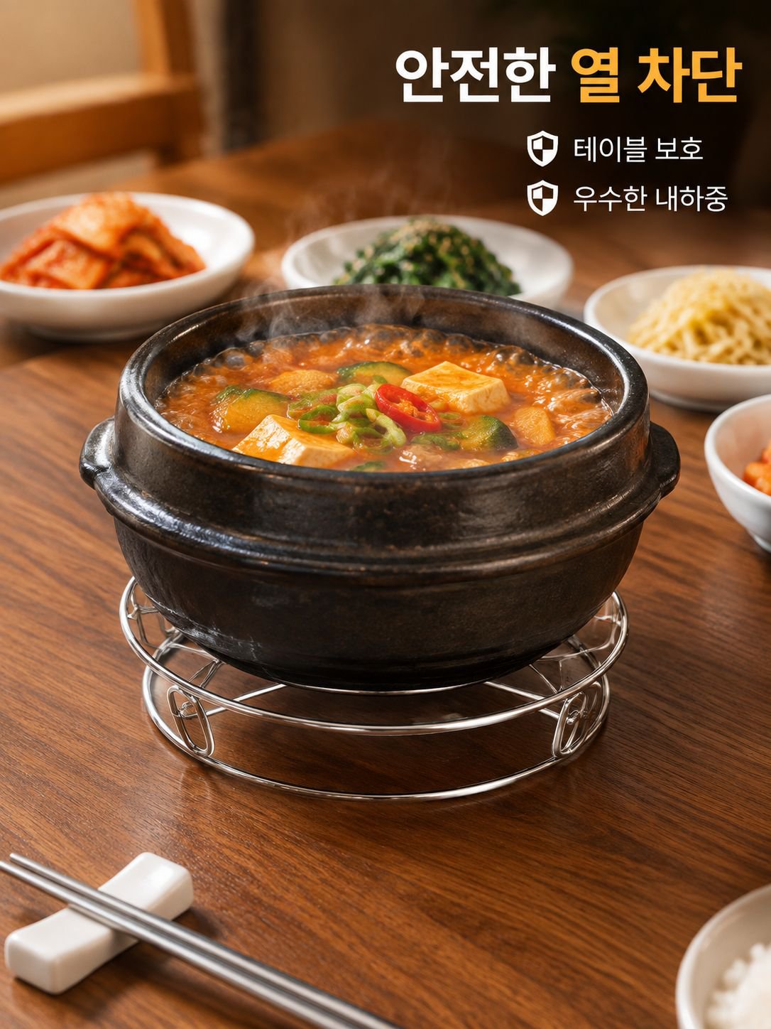 주방용 스테인리스 찜기 선반 수납 받침대