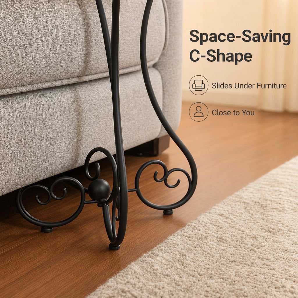 Small Movable Side Table Next to Sofa