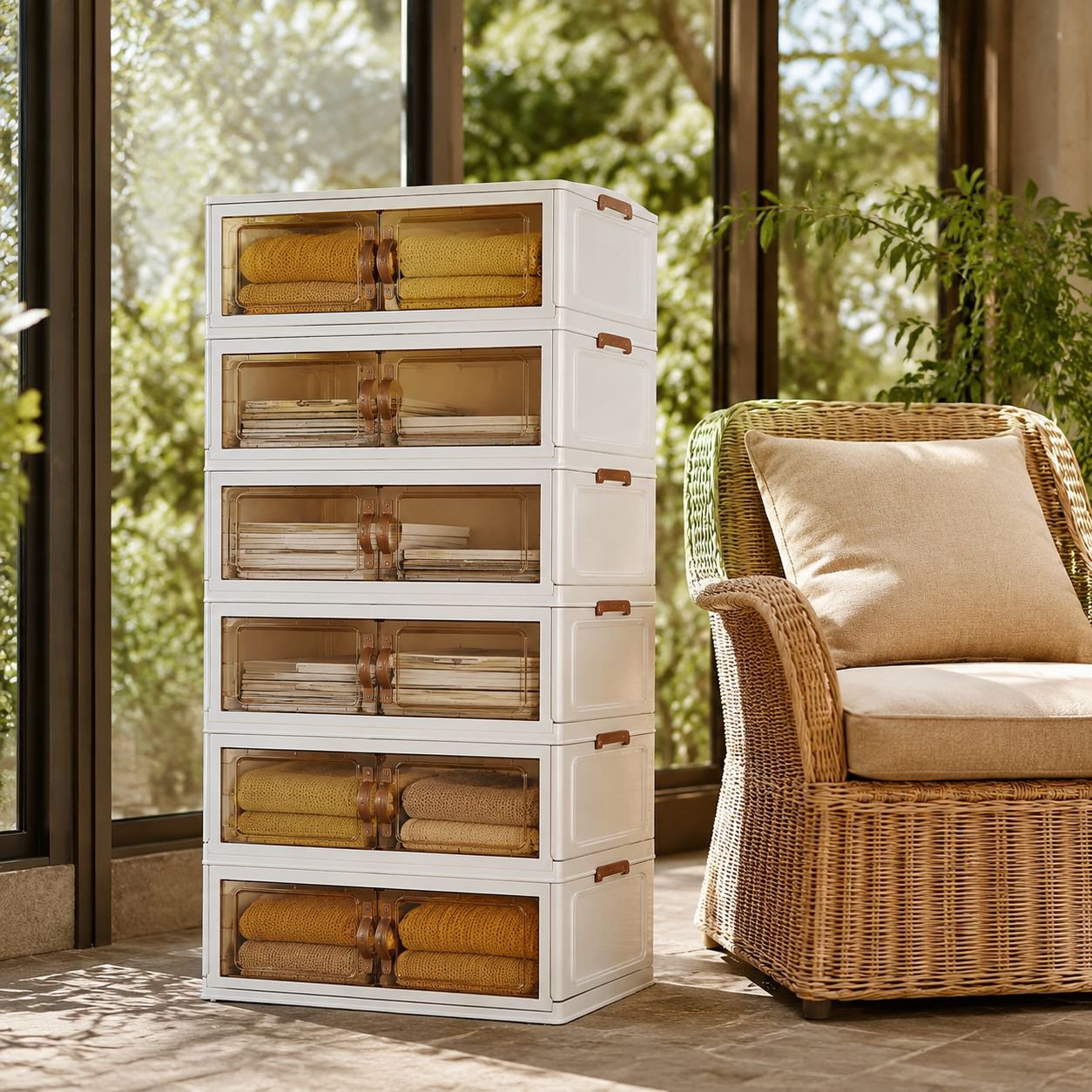 Foldable storage cabinet for home organization