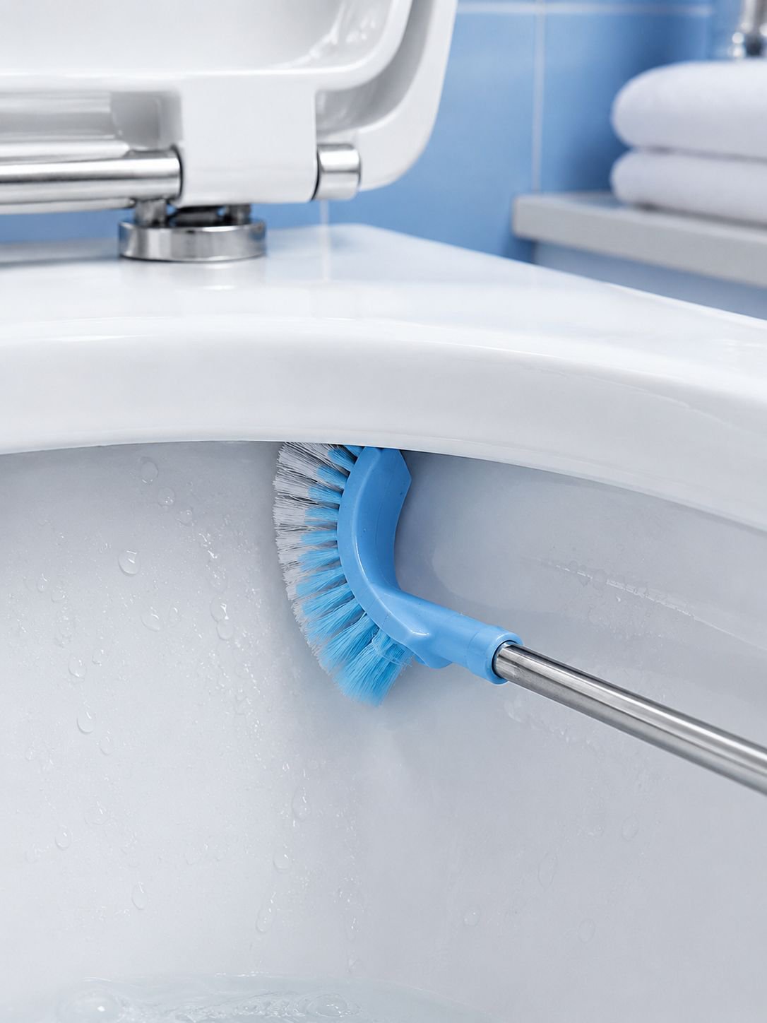Rust-resistant toilet brush for bathroom cleaning