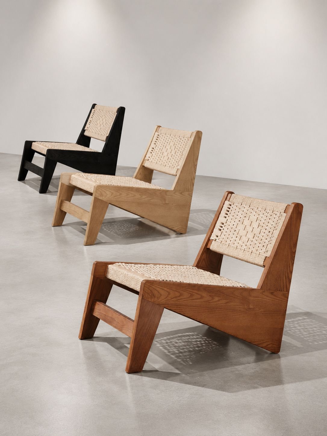 Fauteuil individuel en bois naturel pour salon