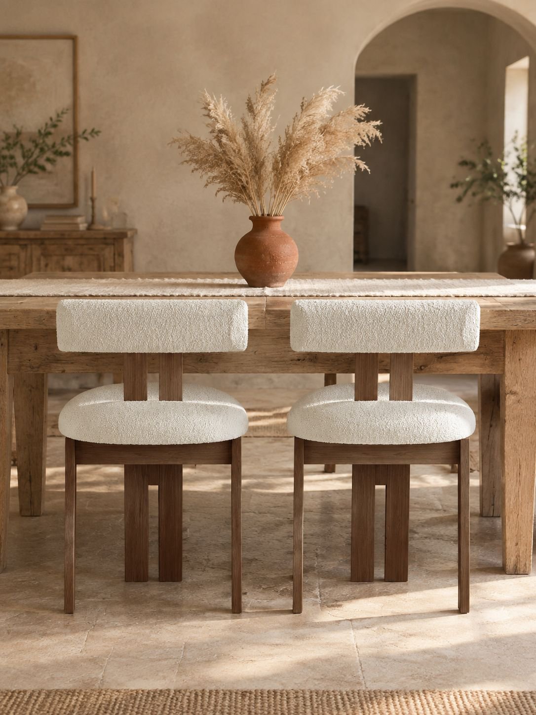 Chaise vintage en bois massif avec dossier