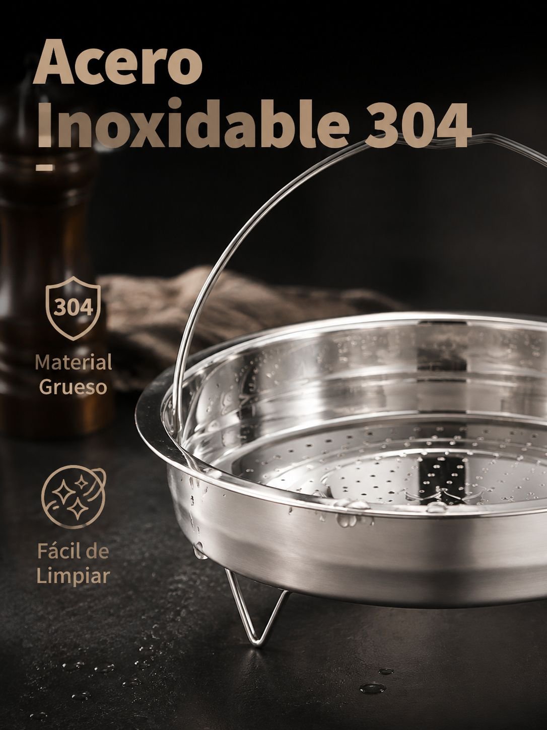 Olla de vapor multifuncional de acero inoxidable 304 reforzado
