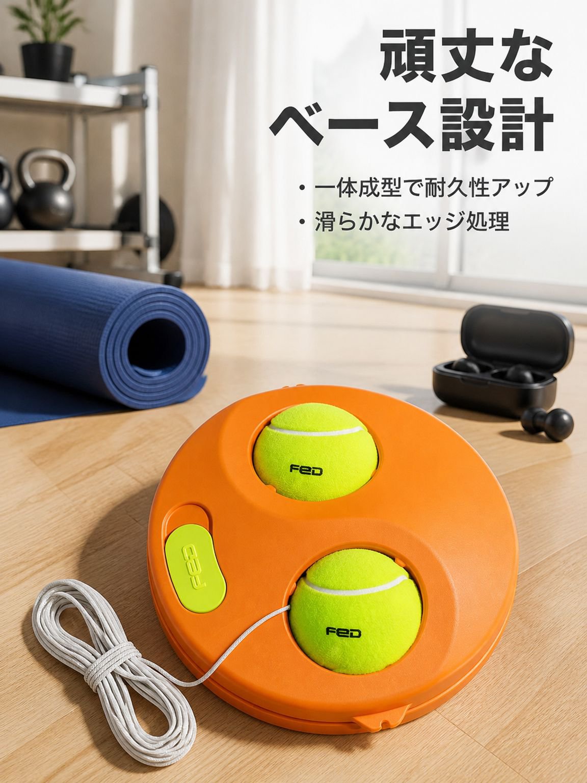 滑り止め紐付きテニストレーナーセット