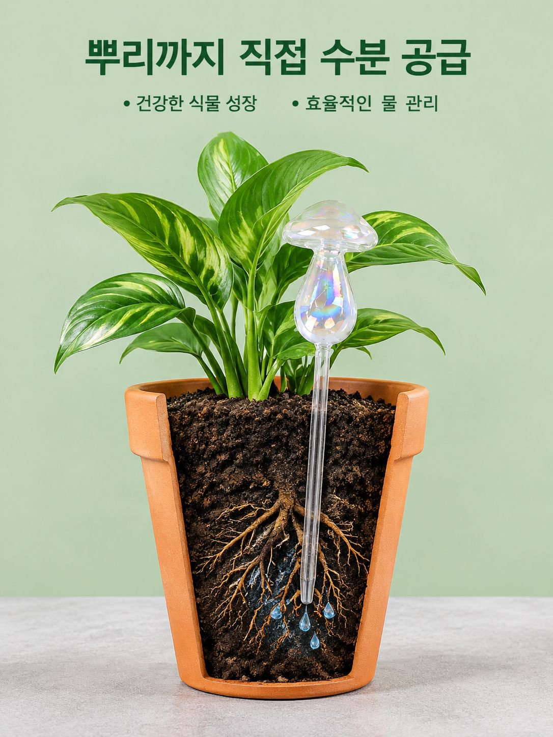 실내 식물에 적합한 원형 유리 식물 물주기 볼 가정용 실내 식물 자동 물주기