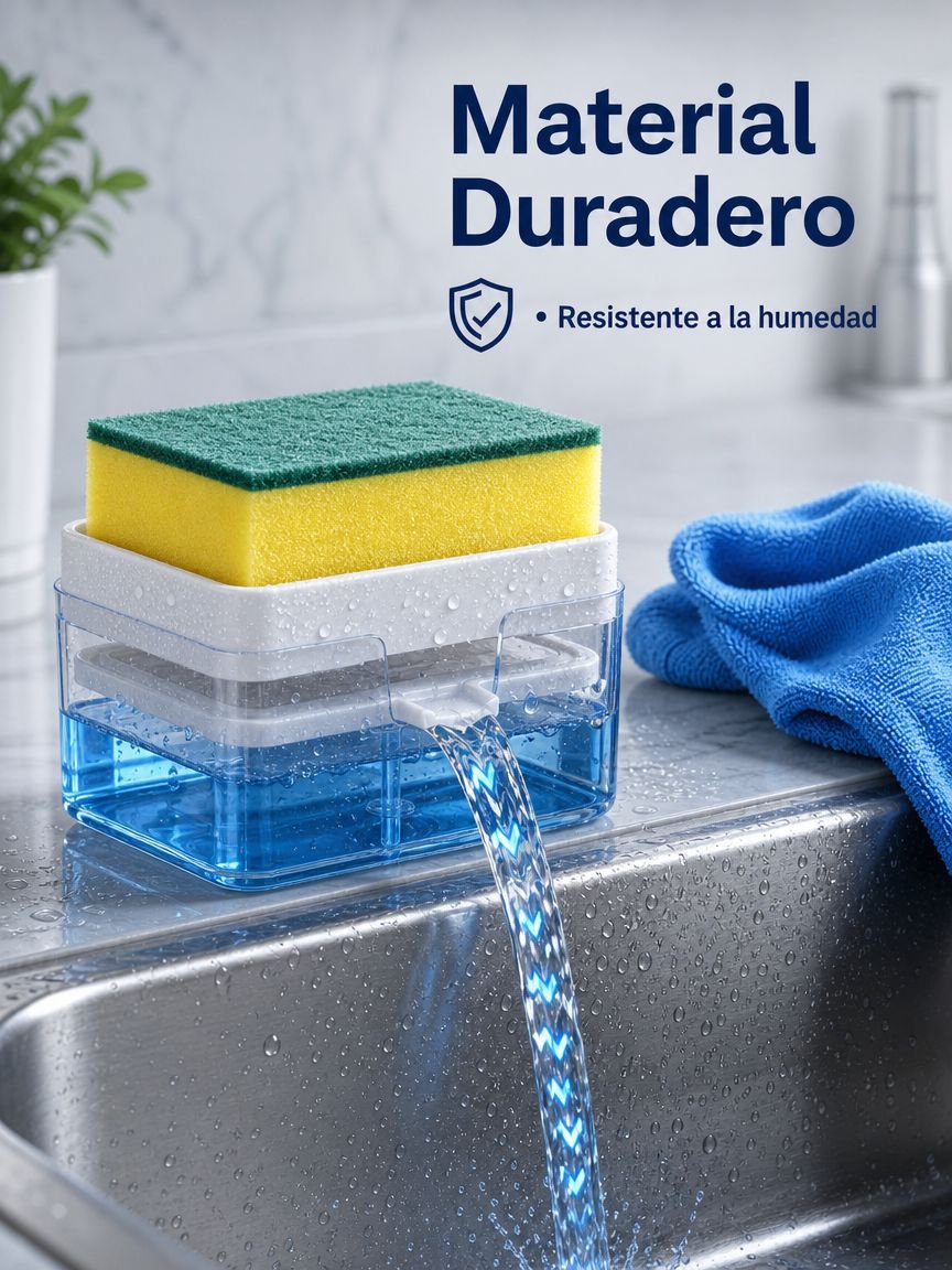 Dispensador automático de jabón multifuncional, fácil de presionar, ideal para limpieza de cocina