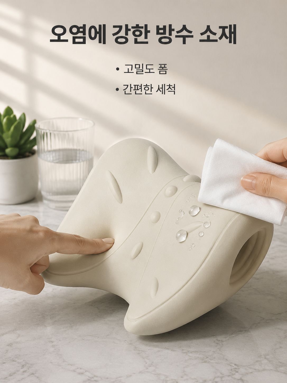 다기능 W자형 경추 마사지 베개