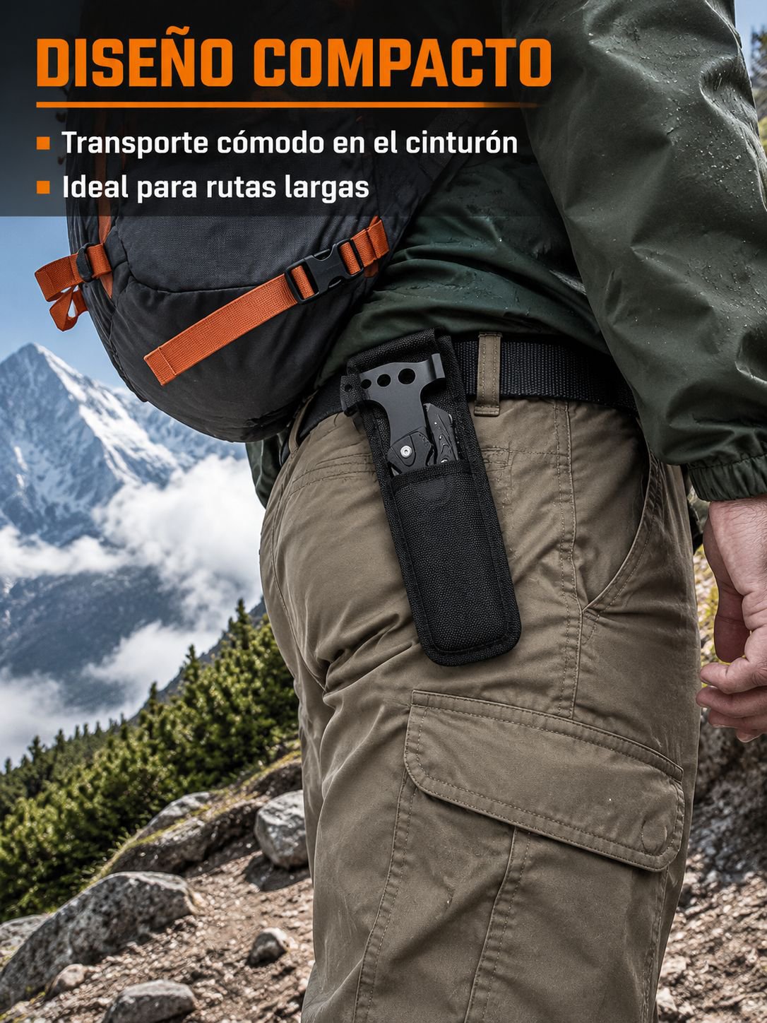 Hacha y martillo plegables para exteriores