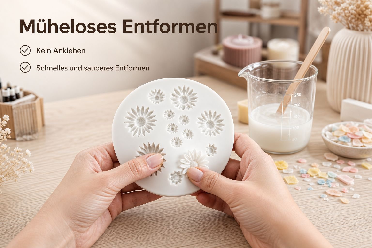 Kerzen-Set Gänseblümchen Sonnenblume Silikonform