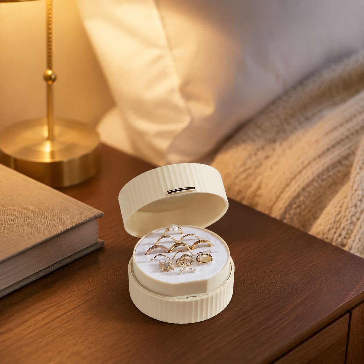 Lightweight mini jewelry box with secure closure