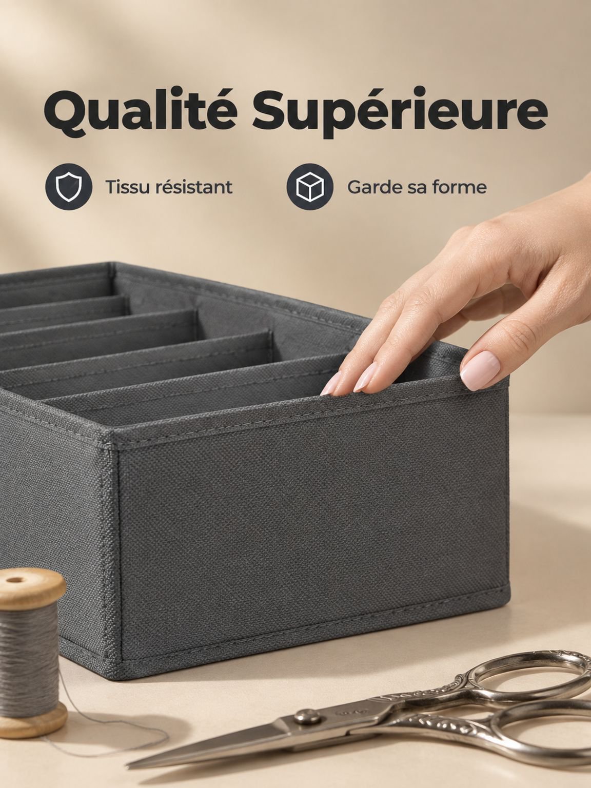 Boîte de rangement compartimentée pour sous-vêtements