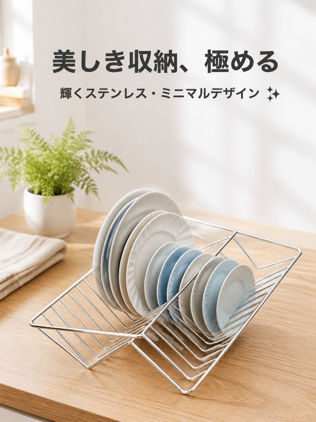二重アーチ型食器スタンド