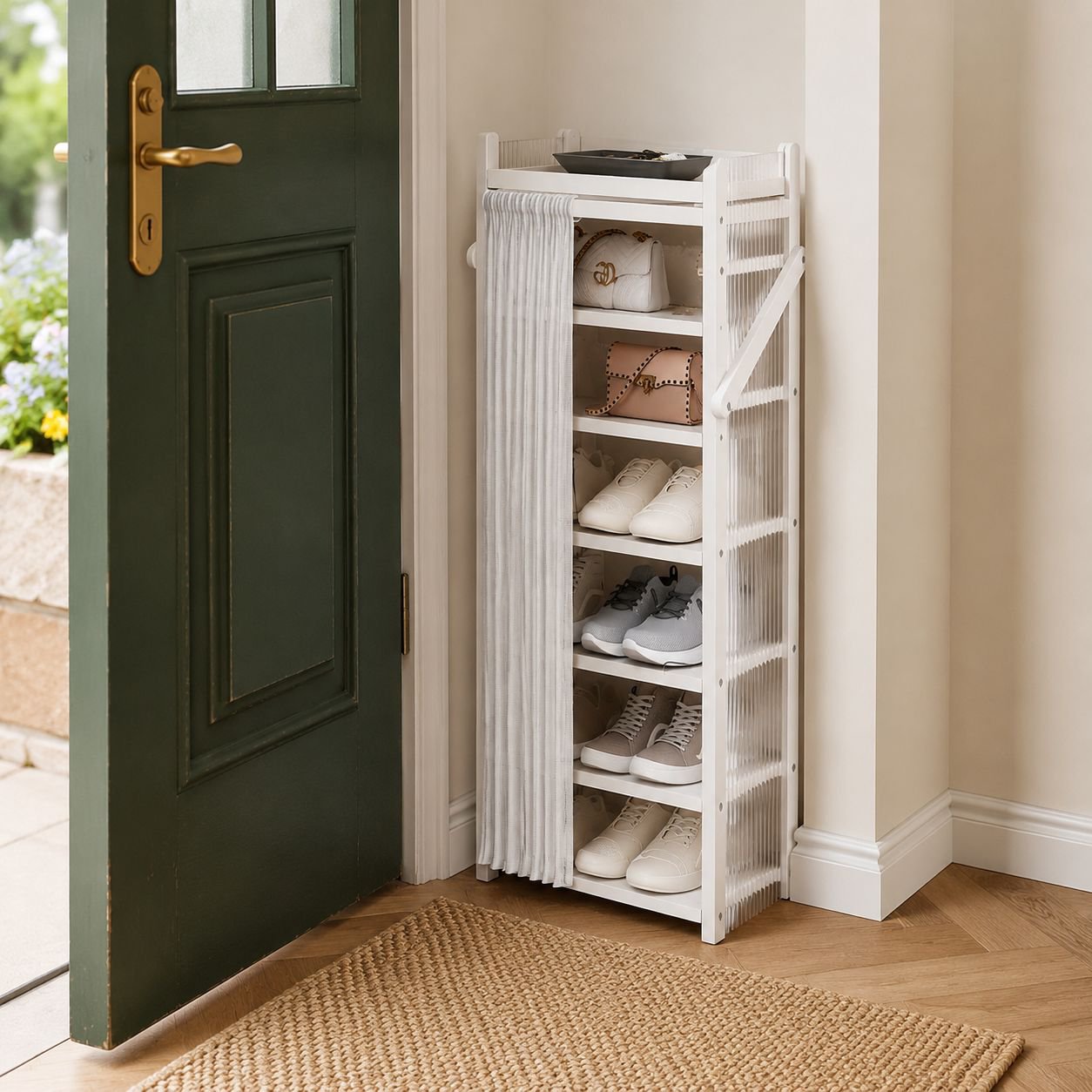 Easy-to-assemble acrylic shoe storage rack