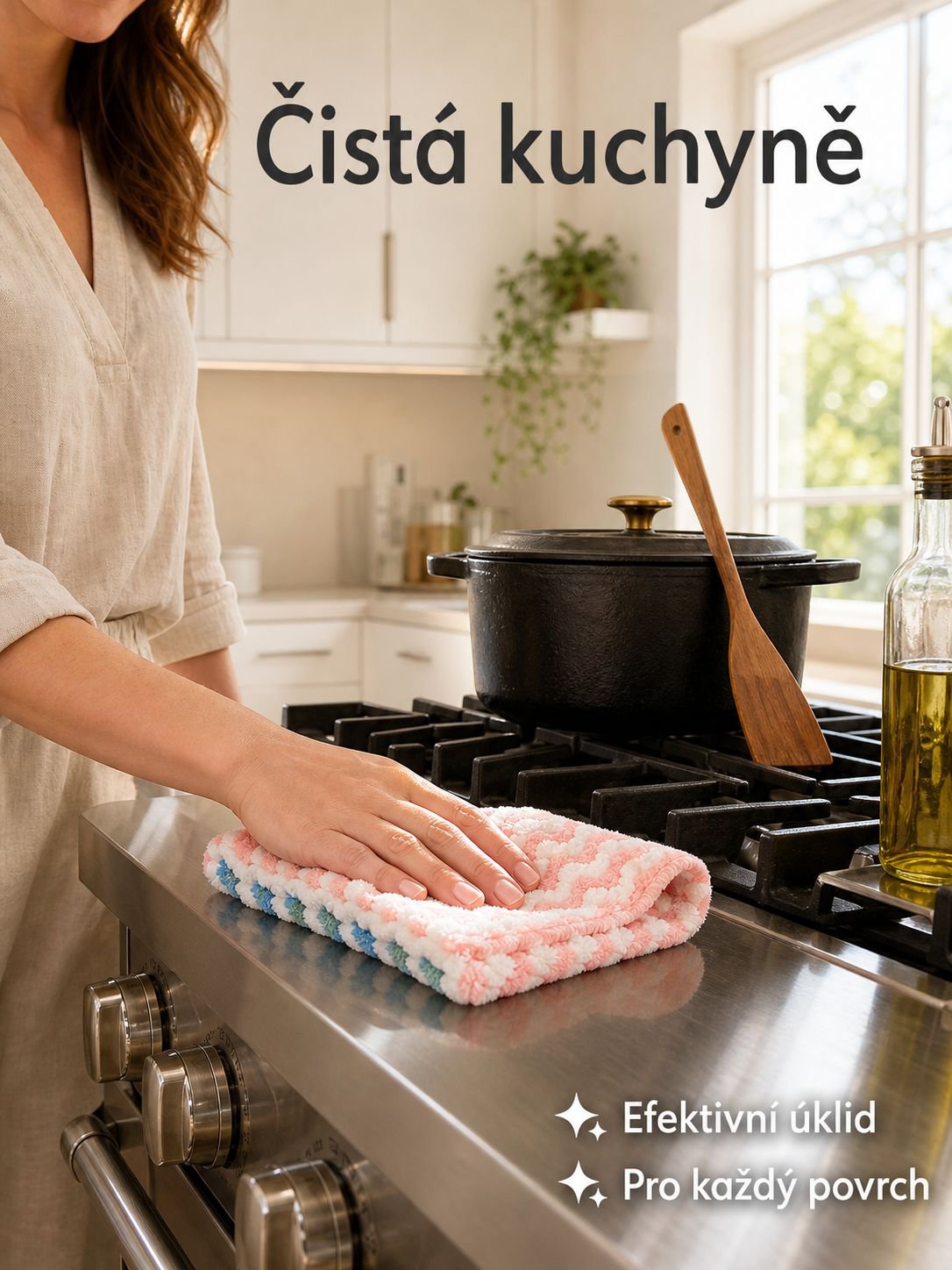 Zahuštěný kationtový korálový fleecový čisticí hadřík s vodními vlnkami