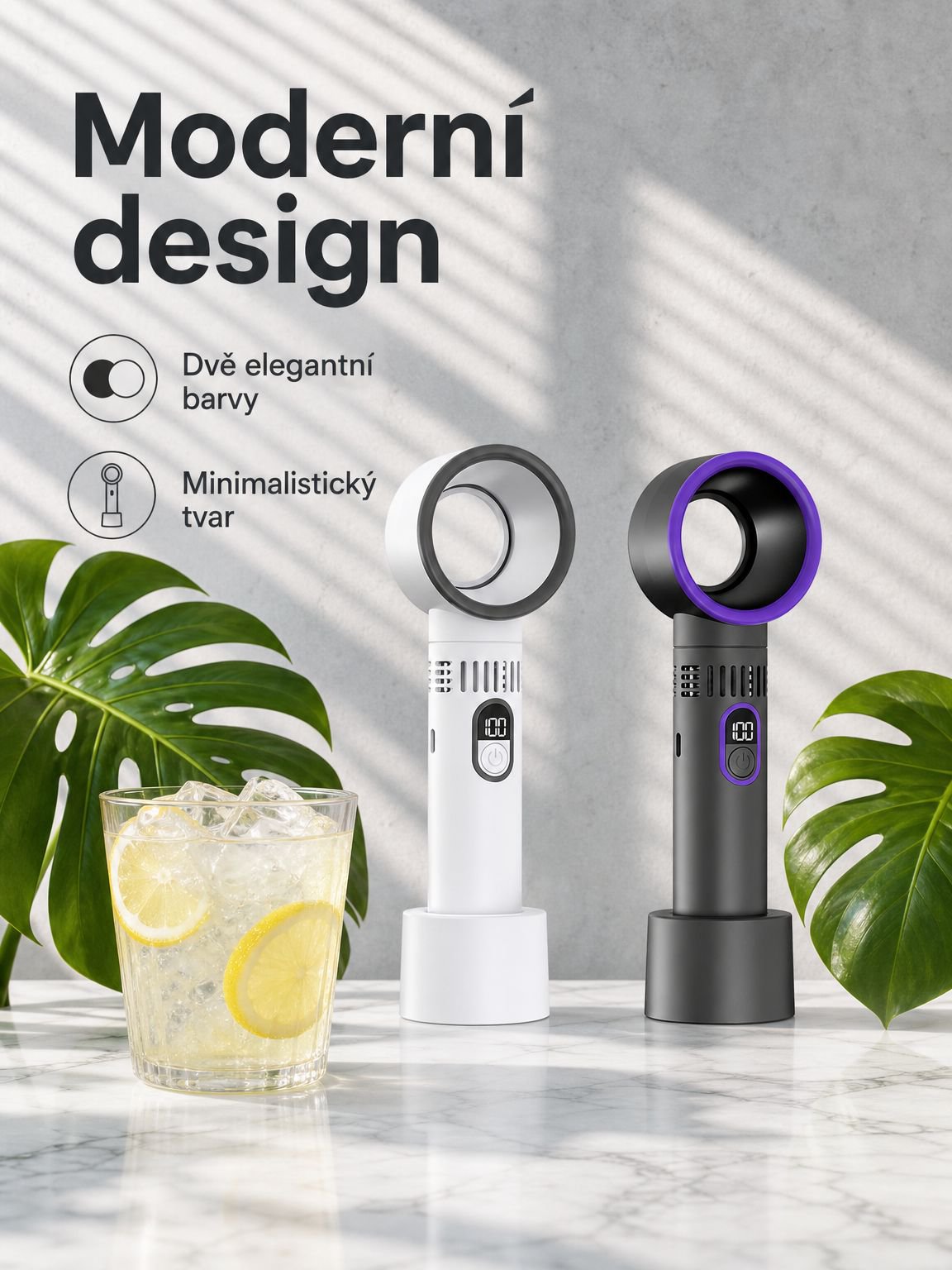 Přenosný ruční ventilátor bez lopatek