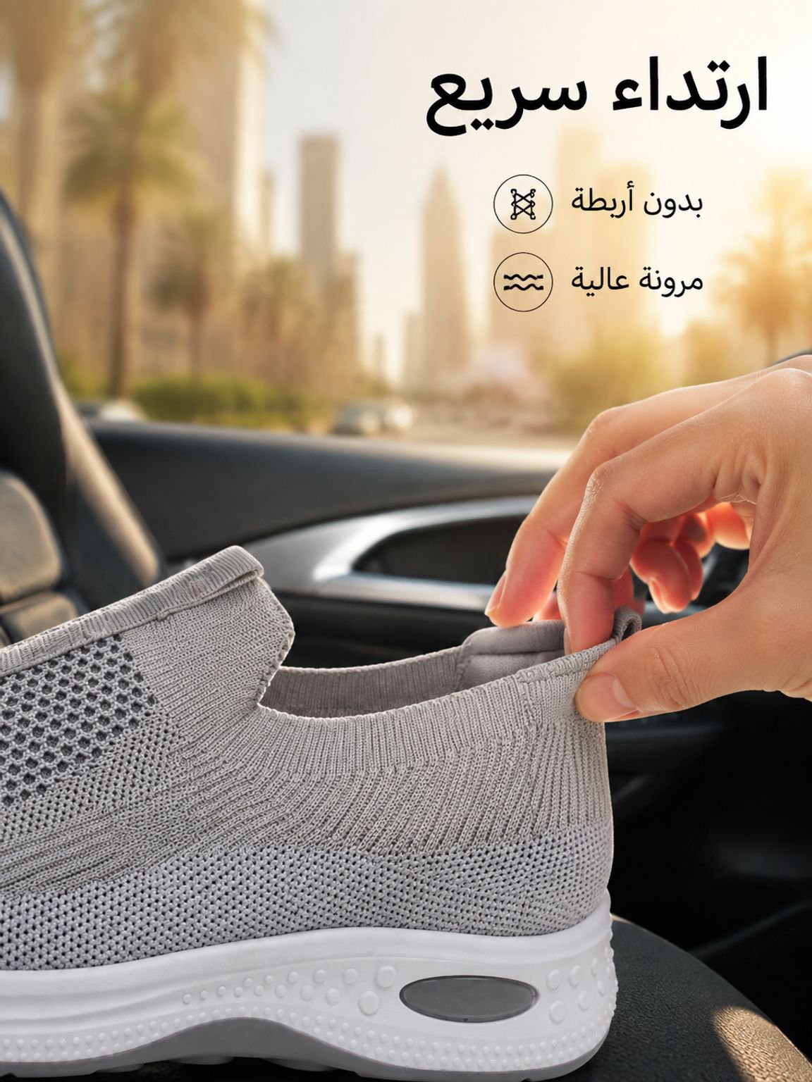 حذاء رياضي سهل الارتداء والخلع ذو نعل مقاوم للانزلاق والاهتراء
