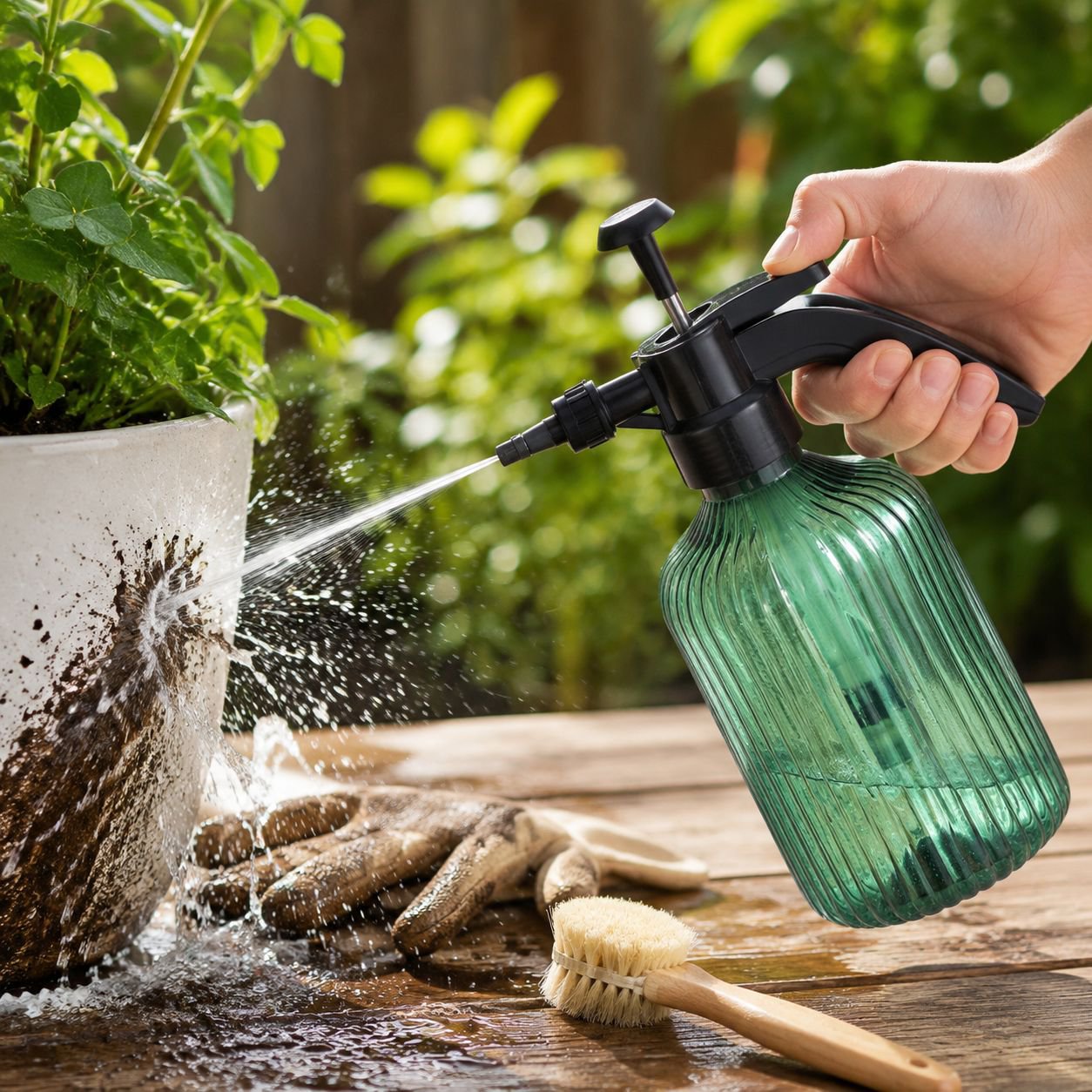 Portable spray kettle for home cleaning tasks
