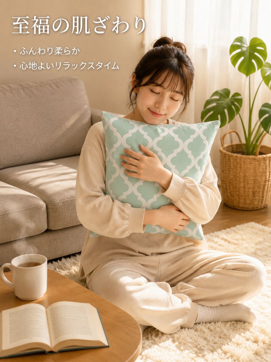 ストライプ柄の枕カバー
